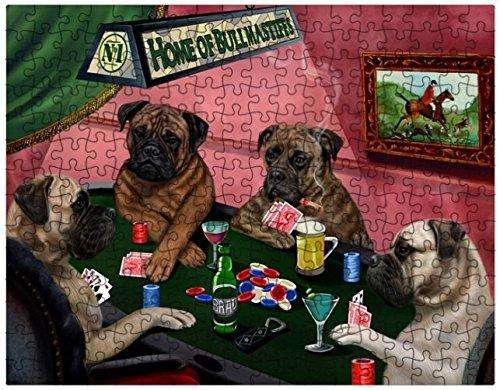 Bullmastiff Puzzle 300 Pc. with Photo Tin Four Dogs Playing Poker