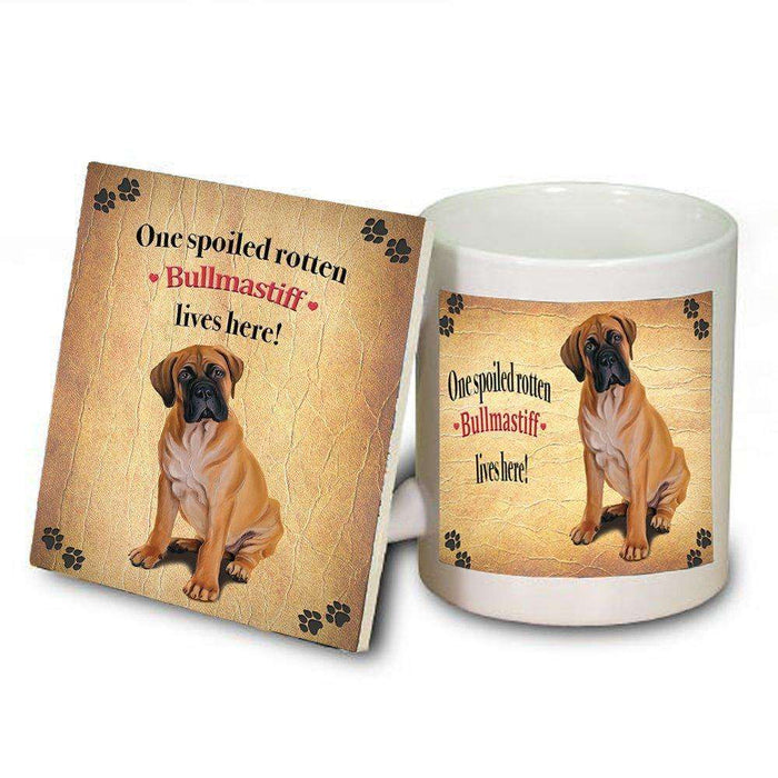Bullmastiff Spoiled Rotten Dog Coaster and Mug Combo Gift Set