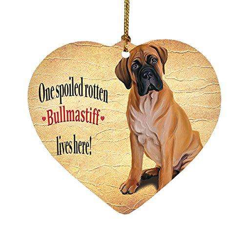 Bullmastiff Spoiled Rotten Dog Heart Christmas Ornament