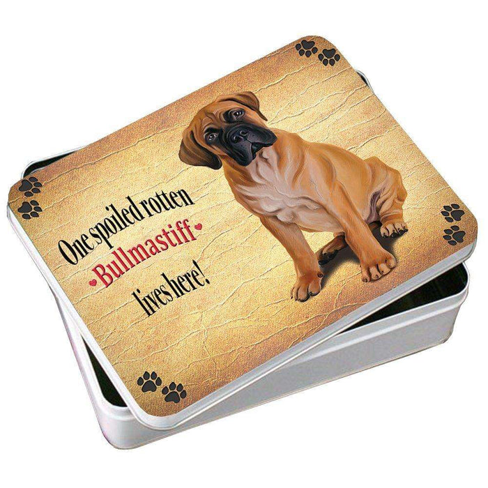 Bullmastiff Spoiled Rotten Dog Photo Storage Tin