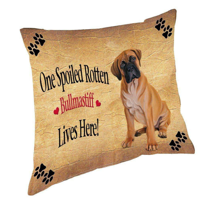 Bullmastiff Spoiled Rotten Dog Throw Pillow