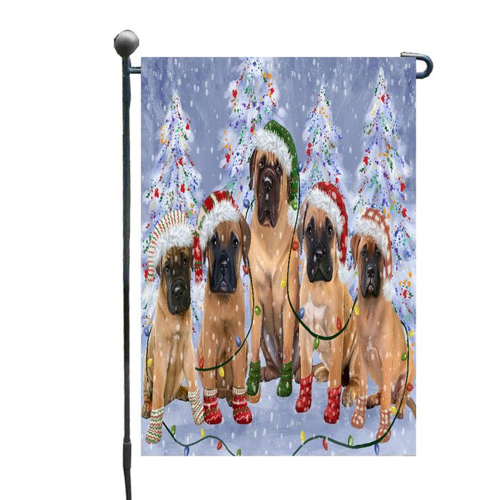 Christmas Lights and Bullmastiff Dogs Garden Flags- Outdoor Double Sided Garden Yard Porch Lawn Spring Decorative Vertical Home Flags 12 1/2"w x 18"h