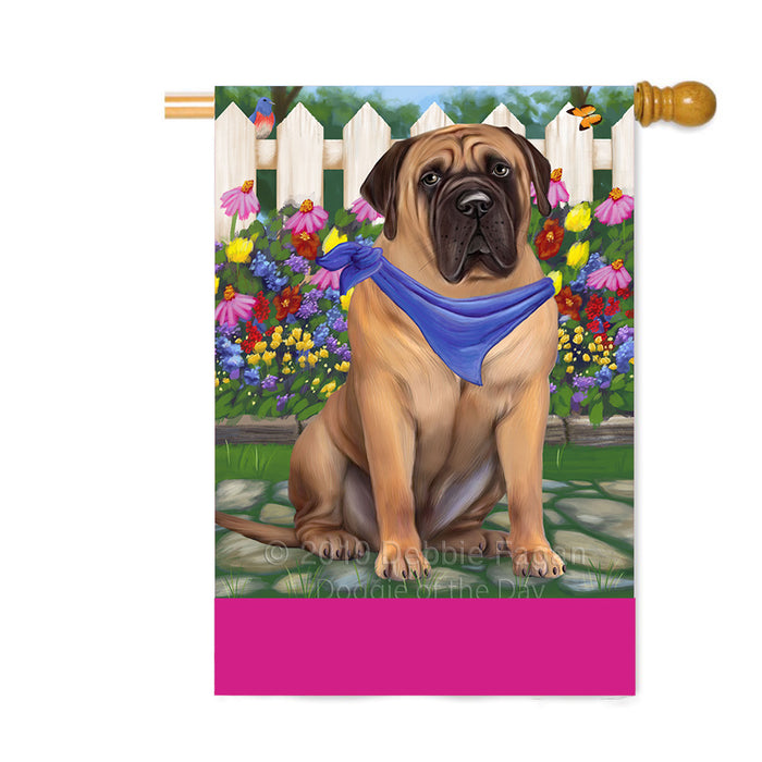 Personalized Spring Floral Bullmastiff Dog Custom House Flag FLG-DOTD-A62852