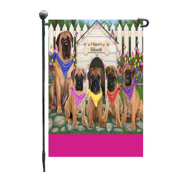 Personalized Spring Dog House Bullmastiff Dogs Custom Garden Flags GFLG-DOTD-A62797
