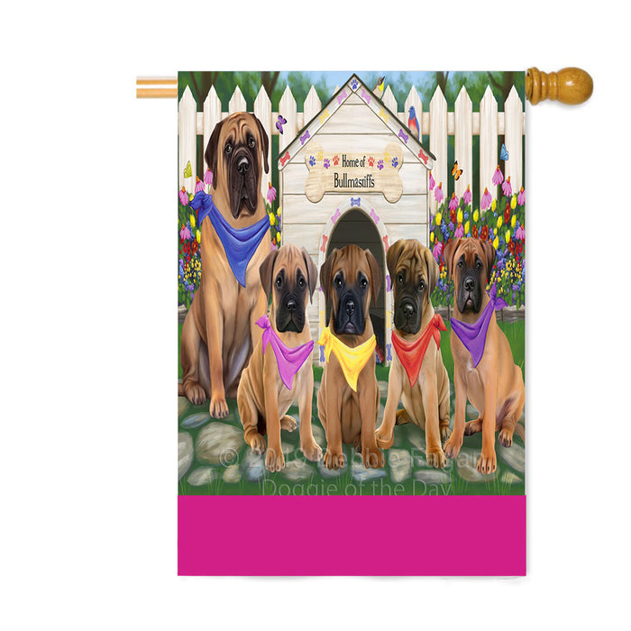 Personalized Spring Dog House Bullmastiff Dogs Custom House Flag FLG-DOTD-A62853