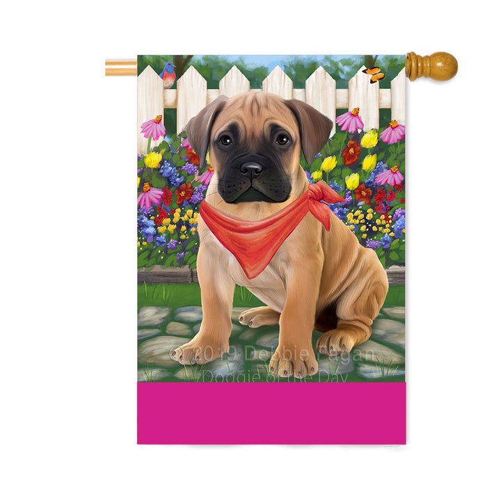 Personalized Spring Floral Bullmastiff Dog Custom House Flag FLG-DOTD-A62854