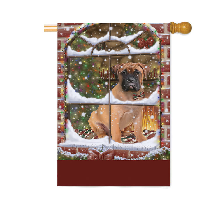 Personalized Please Come Home For Christmas Bullmastiff Dog Sitting In Window Custom House Flag FLG-DOTD-A60198