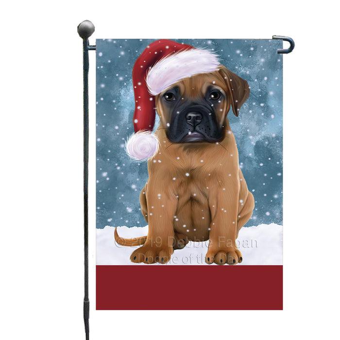 Personalized Let It Snow Happy Holidays Bullmastiff Dog Custom Garden Flags GFLG-DOTD-A62295