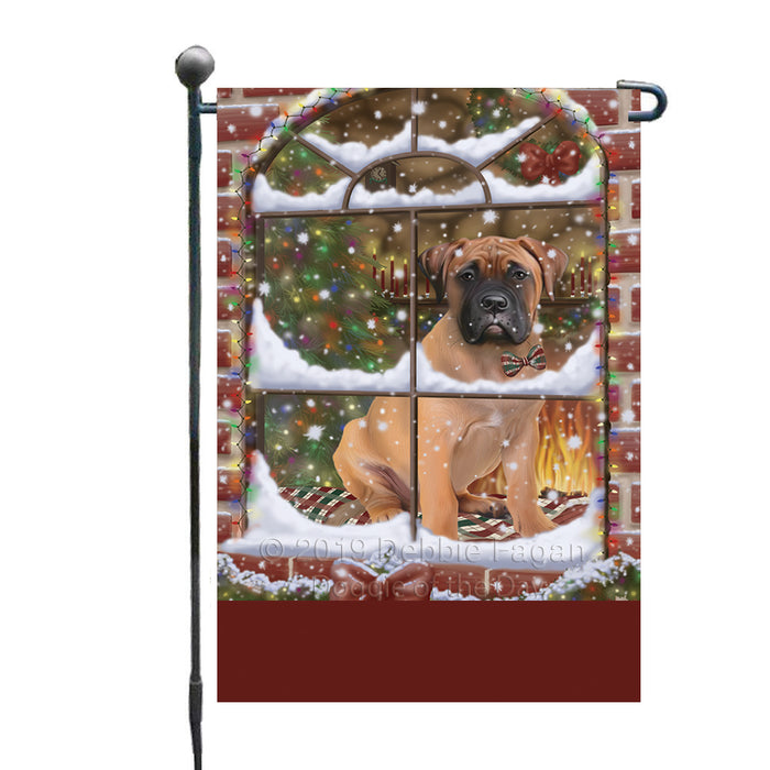 Personalized Please Come Home For Christmas Bullmastiff Dog Sitting In Window Custom Garden Flags GFLG-DOTD-A60142