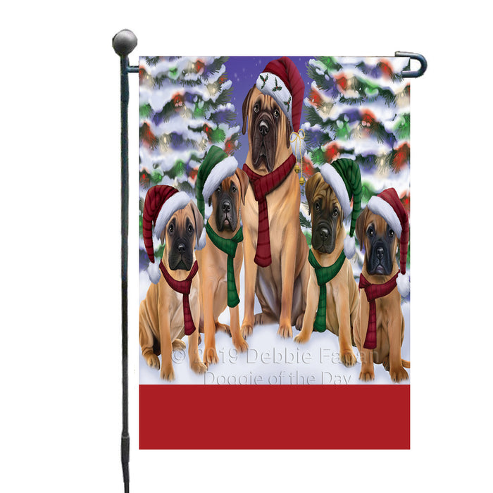 Personalized Christmas Happy Holidays Bullmastiff Dogs Family Portraits Custom Garden Flags GFLG-DOTD-A59105