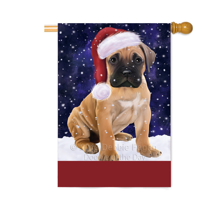 Personalized Let It Snow Happy Holidays Bullmastiff Dog Custom House Flag FLG-DOTD-A62352