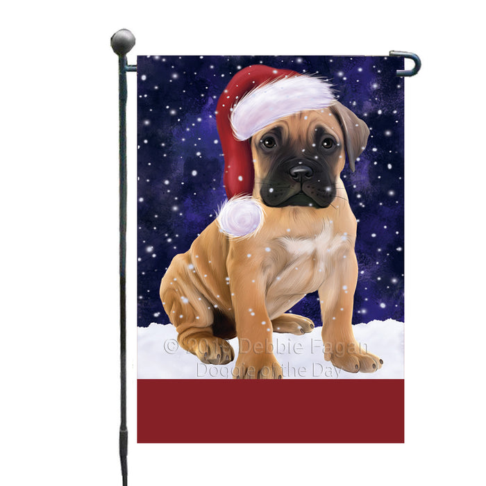Personalized Let It Snow Happy Holidays Bullmastiff Dog Custom Garden Flags GFLG-DOTD-A62296