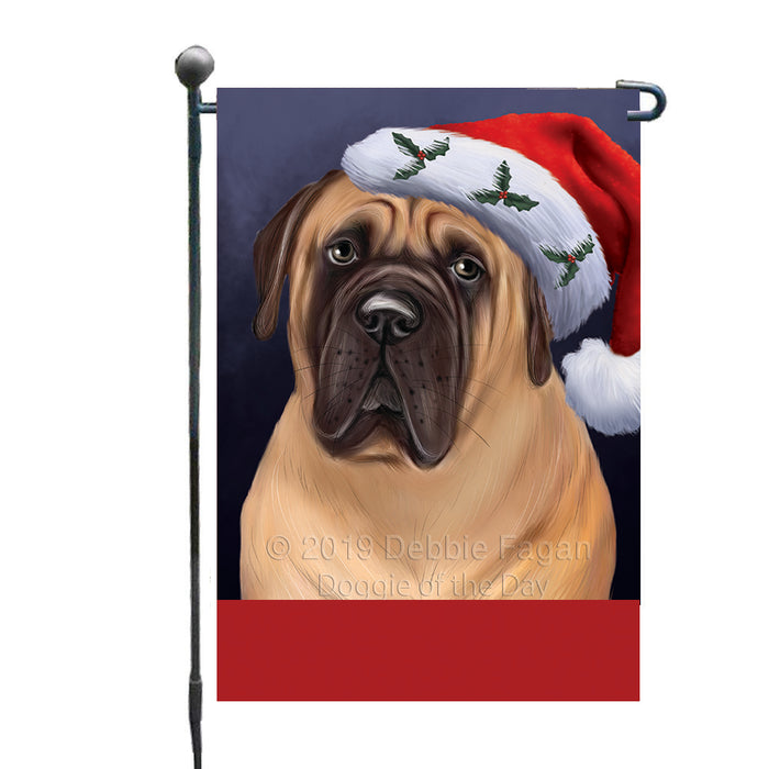 Personalized Christmas Holidays Bullmastiff Dog Wearing Santa Hat Portrait Head Custom Garden Flags GFLG-DOTD-A59815