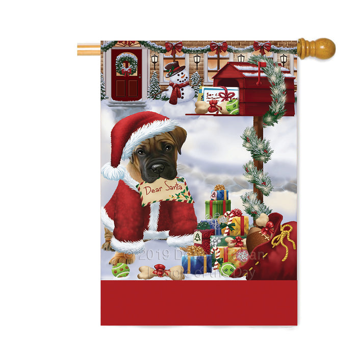 Personalized Happy Holidays Mailbox Bullmastiff Dog Christmas Custom House Flag FLG-DOTD-A59970