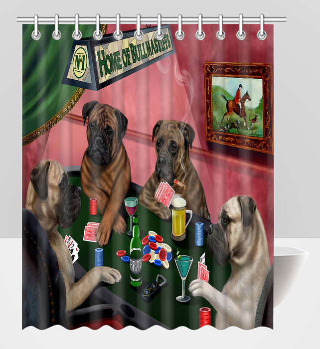 Home of  Bullmastiff Dogs Playing Poker Shower Curtain