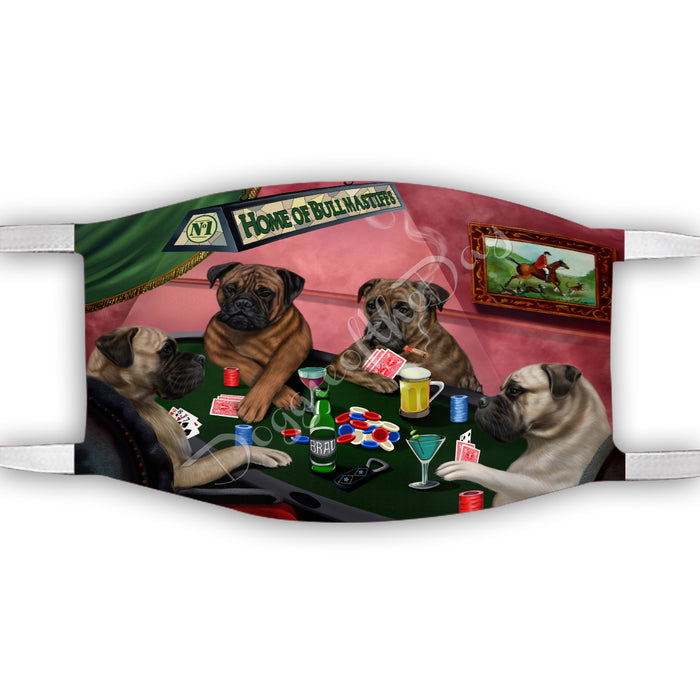 Home of Bullmastiff Dogs Playing Poker Face Mask FM49778