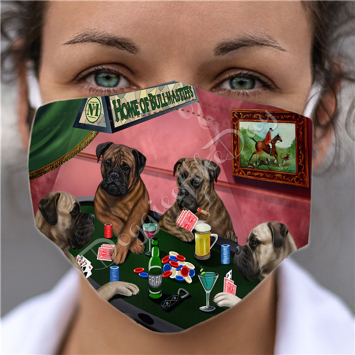 Home of Bullmastiff Dogs Playing Poker Face Mask FM49778