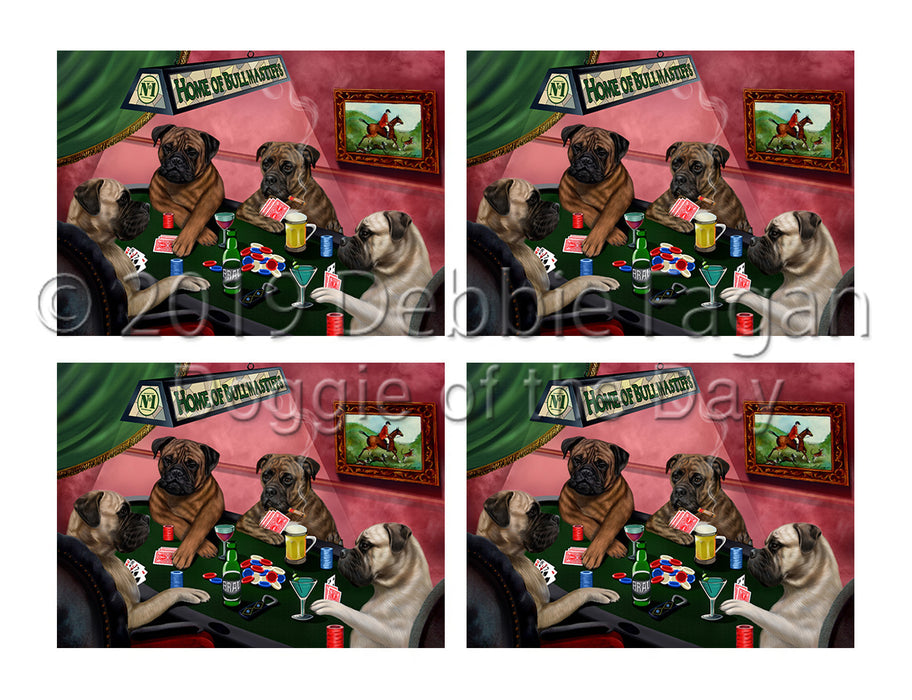 Home of  Bullmastiff Dogs Playing Poker Placemat