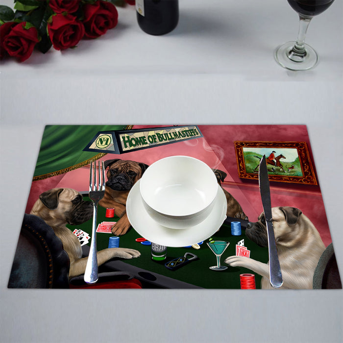 Home of  Bullmastiff Dogs Playing Poker Placemat