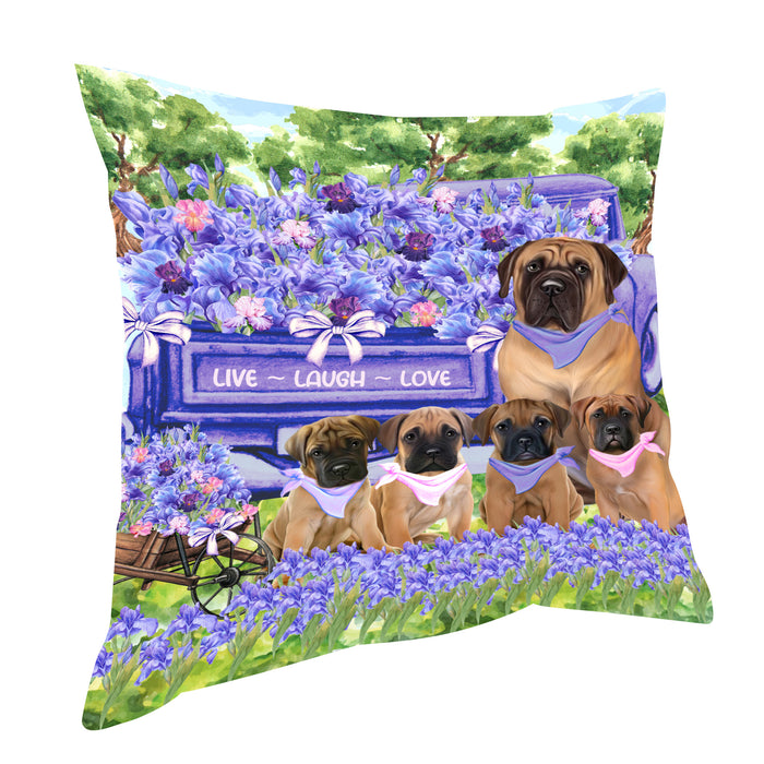 Bullmastiff Throw Pillow: Explore a Variety of Designs, Custom, Cushion Pillows for Sofa Couch Bed, Personalized, Dog Lover's Gifts