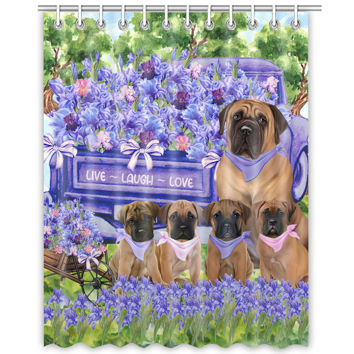 Bullmastiff Shower Curtain, Custom Bathtub Curtains with Hooks for Bathroom, Explore a Variety of Designs, Personalized, Gift for Pet and Dog Lovers
