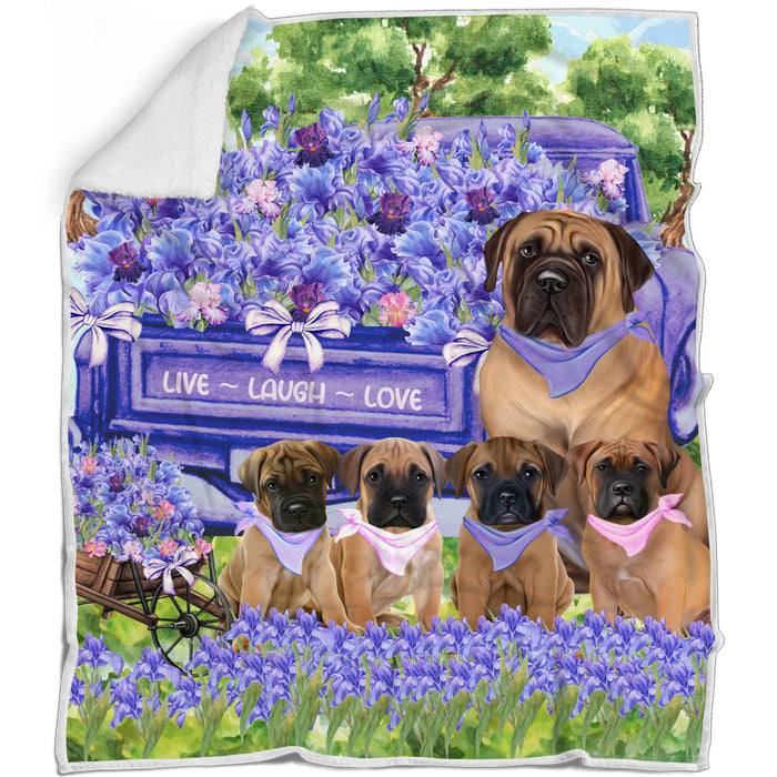 Bullmastiff Blanket: Explore a Variety of Personalized Designs, Bed Cozy Sherpa, Fleece and Woven, Custom Dog Gift for Pet Lovers