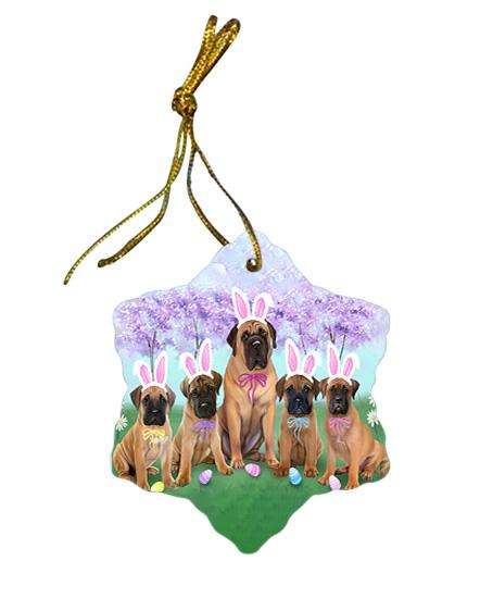 Bullmastiffs Dog Easter Holiday Star Porcelain Ornament SPOR49076