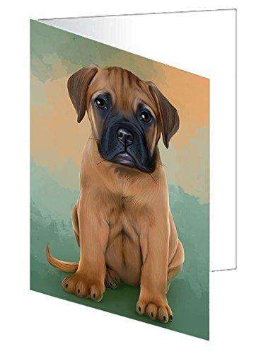 Bullmastiffs Dog Handmade Artwork Assorted Pets Greeting Cards and Note Cards with Envelopes for All Occasions and Holiday Seasons D132