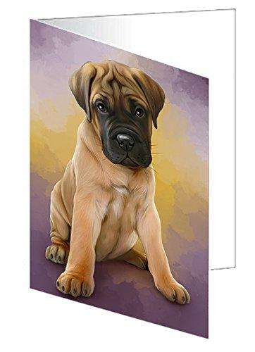 Bullmastiffs Dog Handmade Artwork Assorted Pets Greeting Cards and Note Cards with Envelopes for All Occasions and Holiday Seasons D134