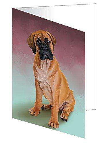 Bullmastiffs Dog Handmade Artwork Assorted Pets Greeting Cards and Note Cards with Envelopes for All Occasions and Holiday Seasons D135
