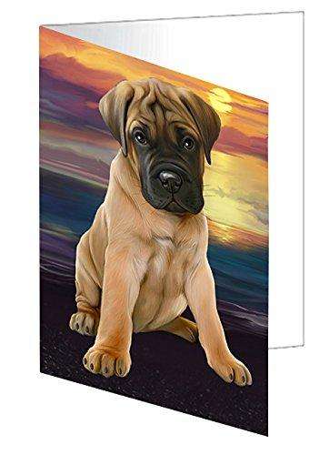 Bullmastiffs Dog Handmade Artwork Assorted Pets Greeting Cards and Note Cards with Envelopes for All Occasions and Holiday Seasons D485