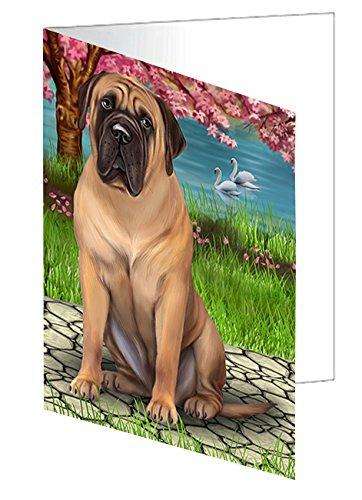 Bullmastiffs Dog Handmade Artwork Assorted Pets Greeting Cards and Note Cards with Envelopes for All Occasions and Holiday Seasons D486
