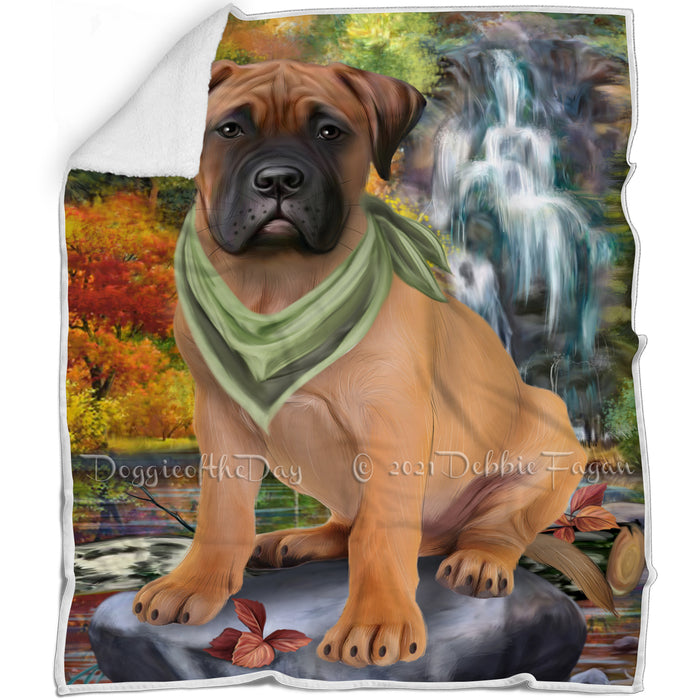 Scenic Waterfall Bullmastiff Dog Blanket BLNKT83397