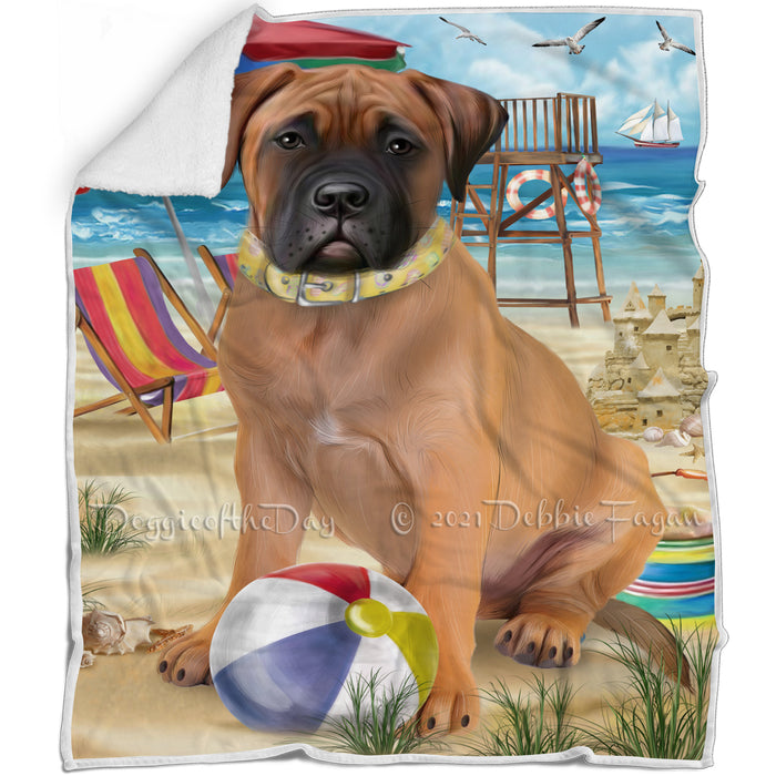Pet Friendly Beach Bullmastiff Dog Blanket BLNKT65775