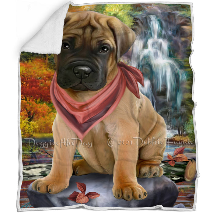 Scenic Waterfall Bullmastiff Dog Blanket BLNKT83415