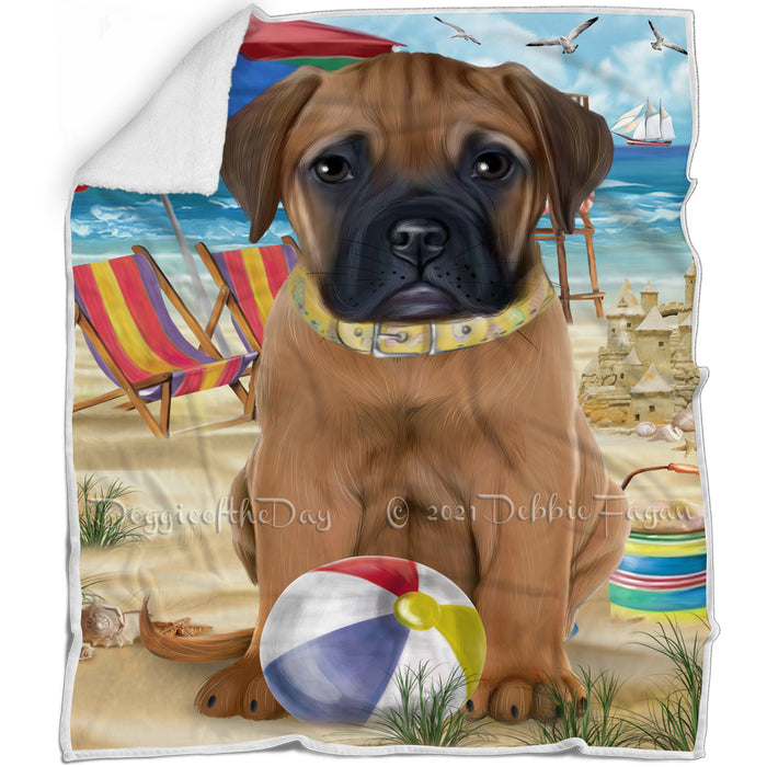 Pet Friendly Beach Bullmastiff Dog Blanket BLNKT65784