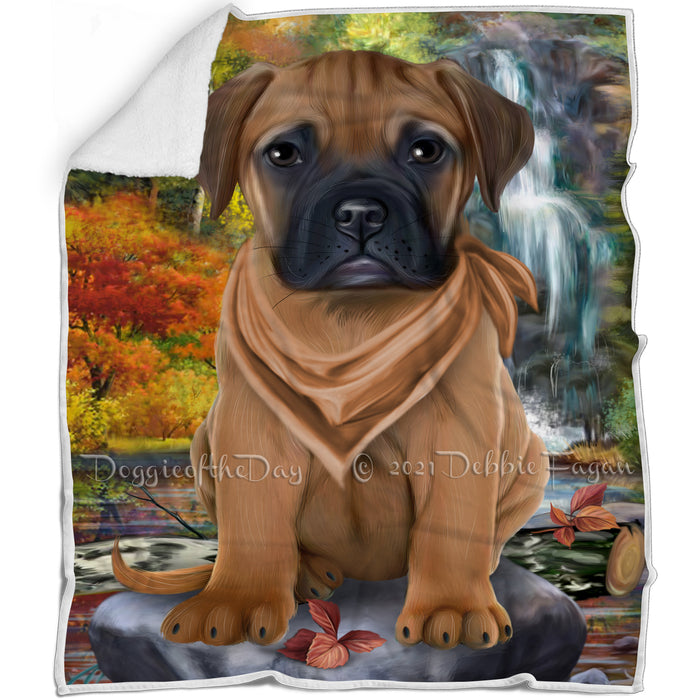 Scenic Waterfall Bullmastiff Dog Blanket BLNKT83424