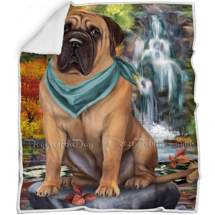Scenic Waterfall Bullmastiff Dog Blanket BLNKT83433