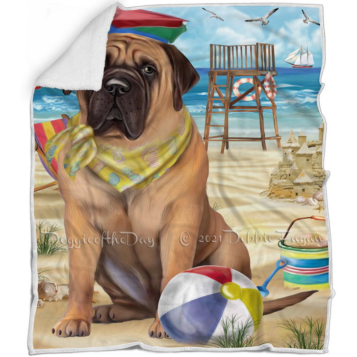Pet Friendly Beach Bullmastiff Dog Blanket BLNKT65802