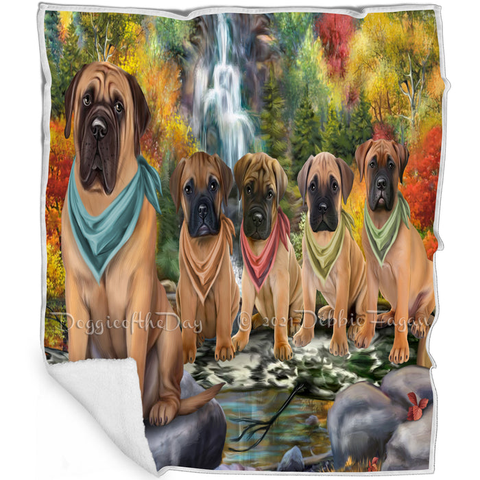 Scenic Waterfall Bullmastiffs Dog Blanket BLNKT83388