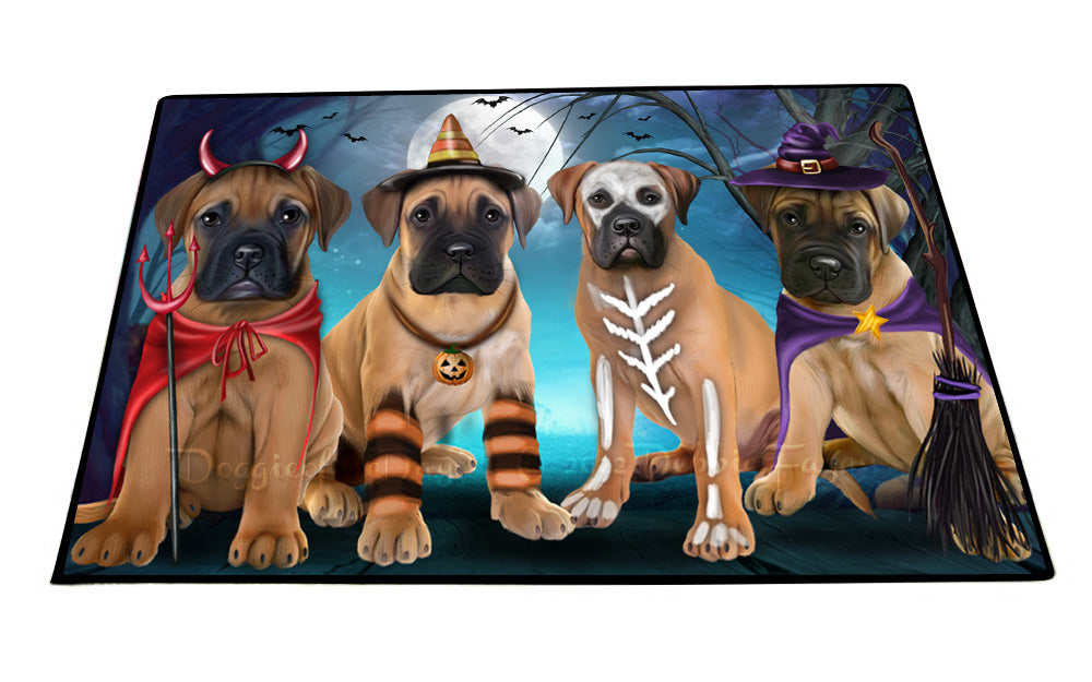 Happy Halloween Trick or Treat Bullmastiff Dogs Floor Mat- Anti-Slip Pet Door Mat Indoor Outdoor Front Rug Mats for Home Outside Entrance Pets Portrait Unique Rug Washable Premium Quality Mat