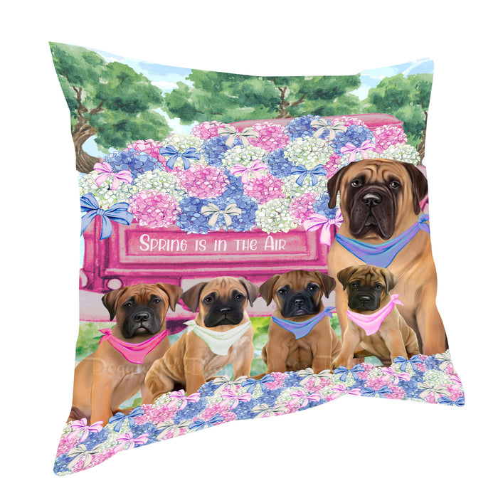 Bullmastiff Throw Pillow: Explore a Variety of Designs, Cushion Pillows for Sofa Couch Bed, Personalized, Custom, Dog Lover's Gifts