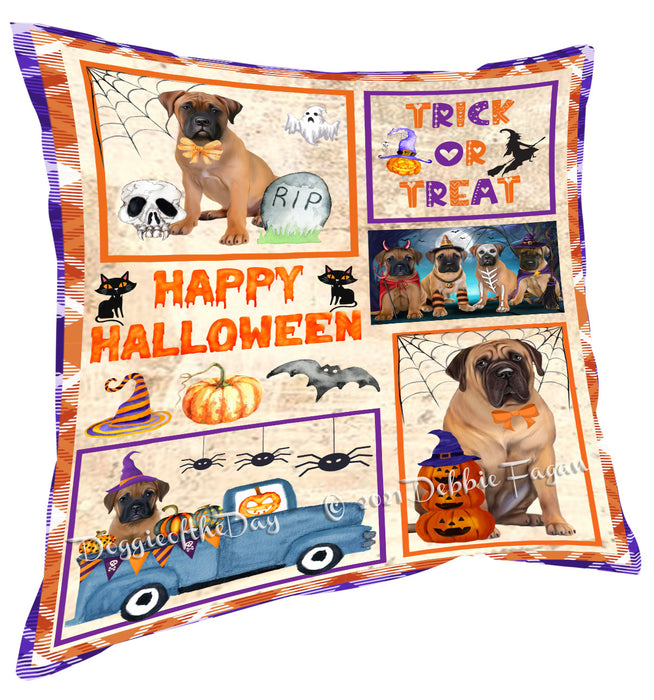 Happy Halloween Trick or Treat Bullmastiff Dogs Pillow with Top Quality High-Resolution Images - Ultra Soft Pet Pillows for Sleeping - Reversible & Comfort - Ideal Gift for Dog Lover - Cushion for Sofa Couch Bed - 100% Polyester, PILA88207