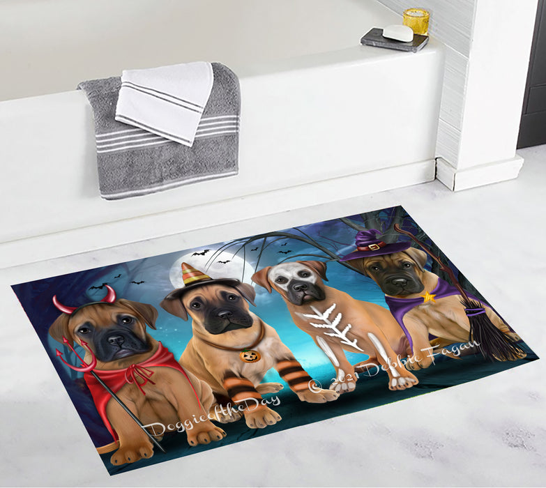 Happy Halloween Trick or Treat Bullmastiff Dogs Bathroom Rugs with Non Slip Soft Bath Mat for Tub BRUG54916