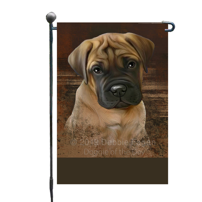 Personalized Rustic Bullmastiff Dog Custom Garden Flag GFLG63467