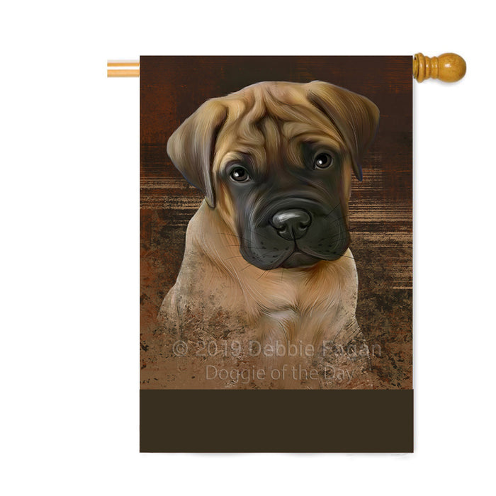 Personalized Rustic Bullmastiff Dog Custom House Flag FLG64544