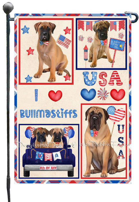 4th of July Independence Day I Love USA Bullmastiff Dogs Garden Flag GFLG66884