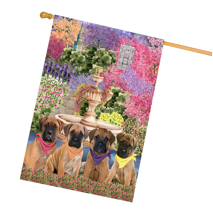 Bullmastiff Dogs House Flag: Explore a Variety of Designs, Weather Resistant, Double-Sided, Custom, Personalized, Home Outdoor Yard Decor for Dog and Pet Lovers