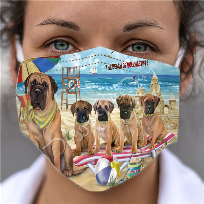 Pet Friendly Beach Bullmastiff Dogs Face Mask FM49087