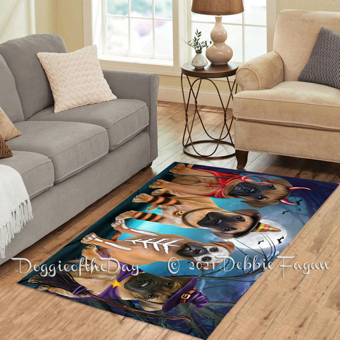 Happy Halloween Trick or Treat Bullmastiff Dogs Polyester Living Room Carpet Area Rug ARUG66201